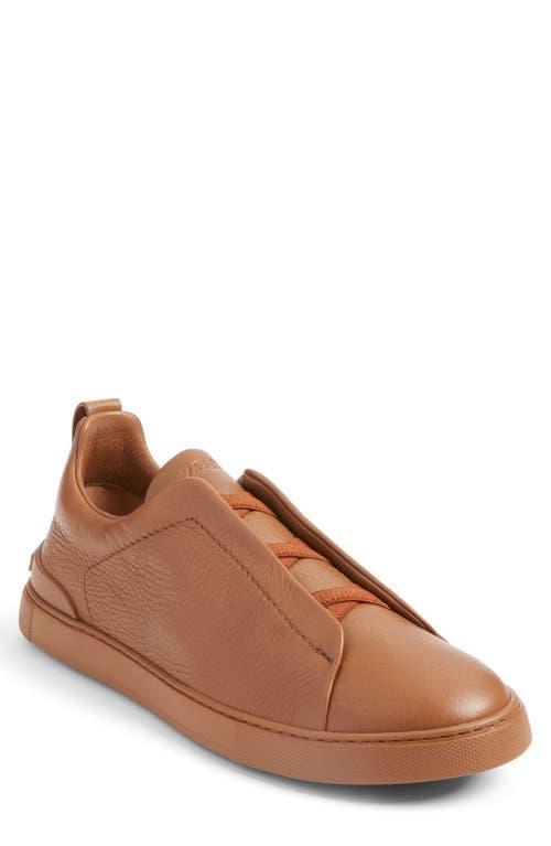 ZEGNA Triple Stitch Deerskin Leather Slip-On Sneaker Product Image