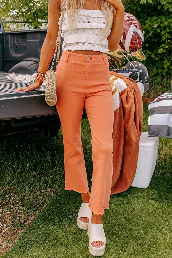 The Quinn High Waist Ankle Flare in Orange Product Image