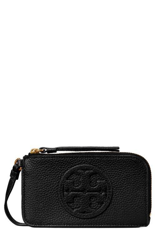 Tory Burch Miller Top Zip Leather Card Case Product Image