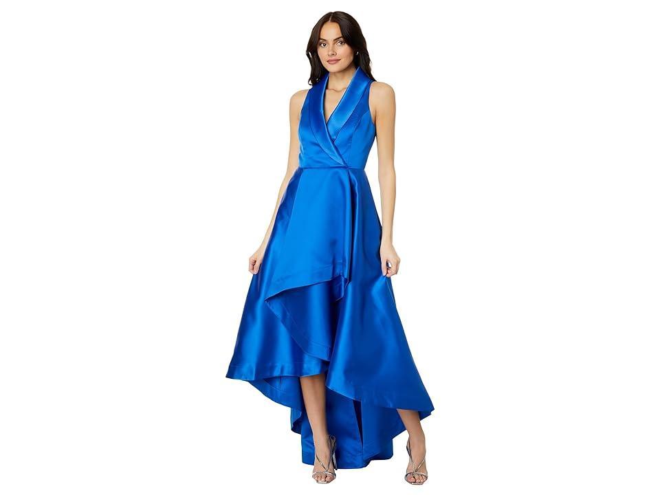 Adrianna Papell Tuxedo High-Low Satin Gown product image