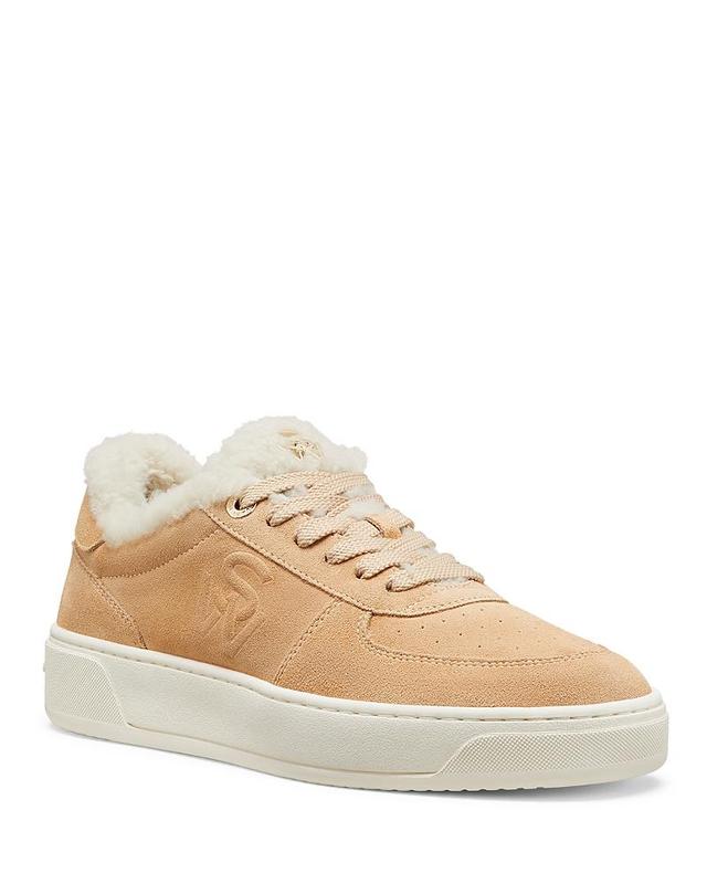 Womens Courtside Shearling-Trimmed Suede Sneakers Product Image