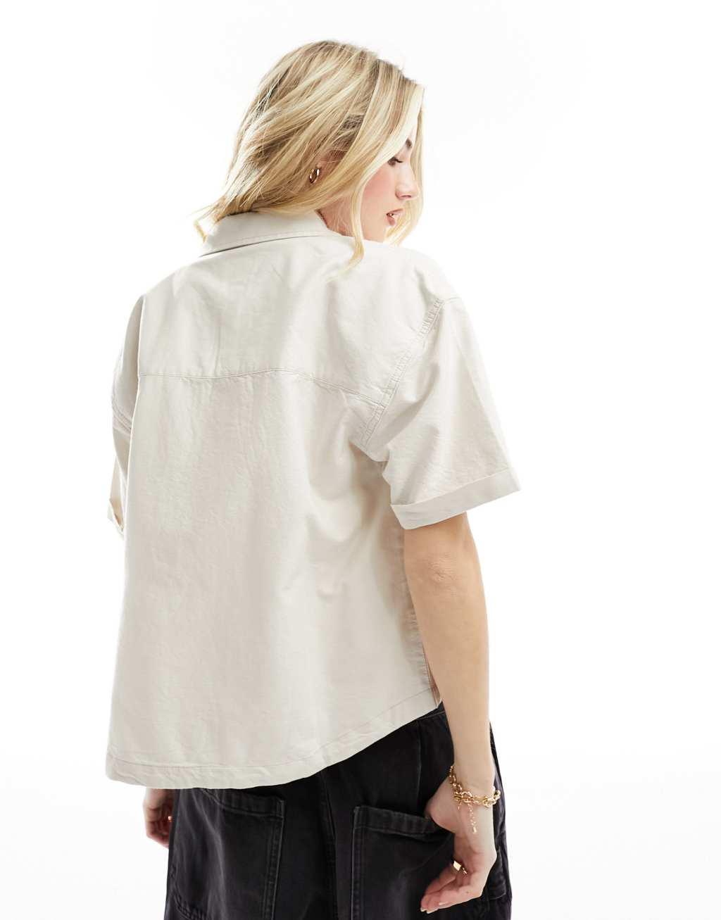 Vans McMillan short sleeve cropped shirt Product Image