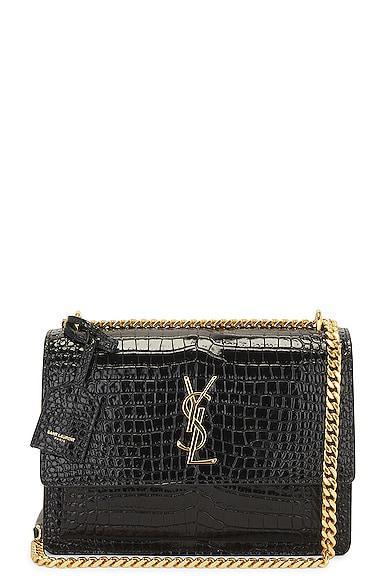 Saint Laurent Medium Sunset Chain Bag in Black Product Image