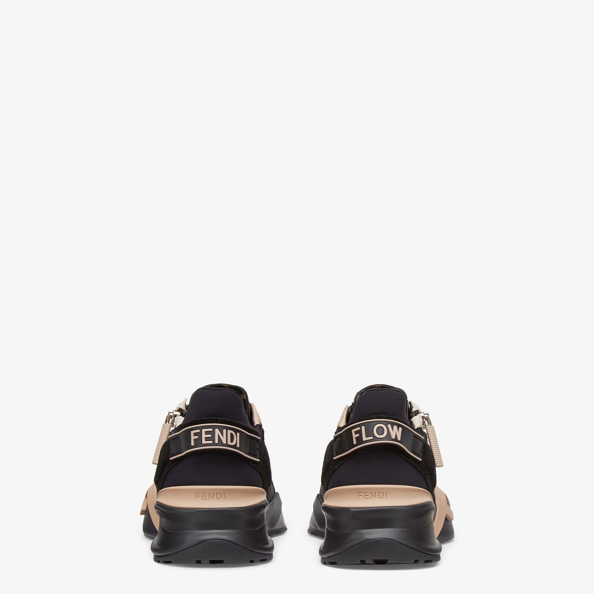 Fendi FlowBlack nylon and suede low-tops Product Image