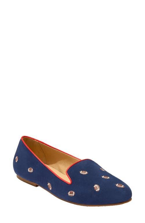 Jack Rogers Football Embroidered Suede Loafers Product Image