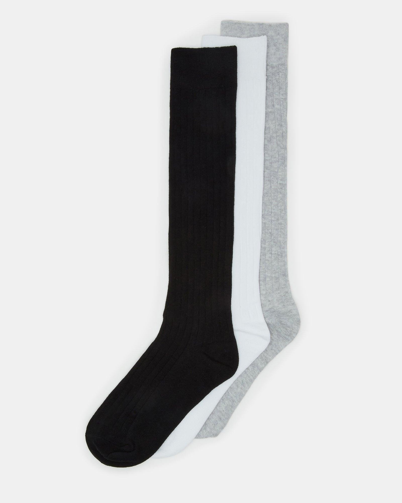 KNEE HIGH SOCKS BLACK MULTI Female Product Image