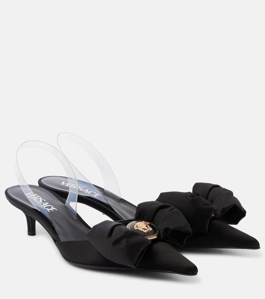 Alia 45 Satin Slingback Pumps In Black Product Image