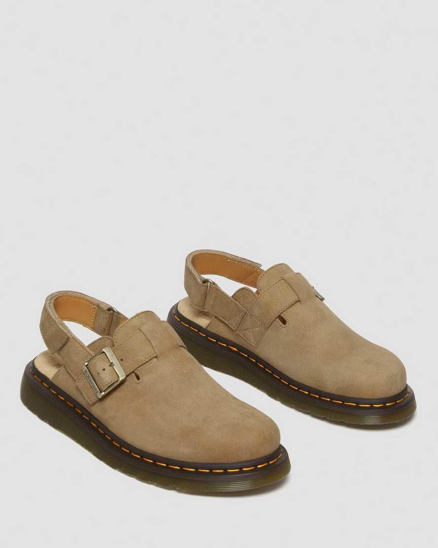 Dr Martens unisex Jorge II mules in tan suede Product Image