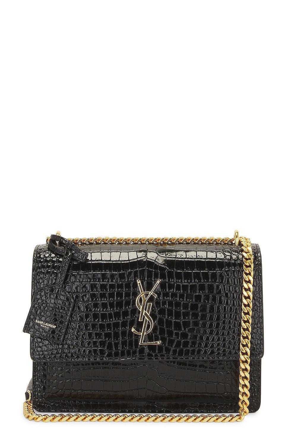 Saint Laurent Medium Sunset Chain Bag in Black Product Image