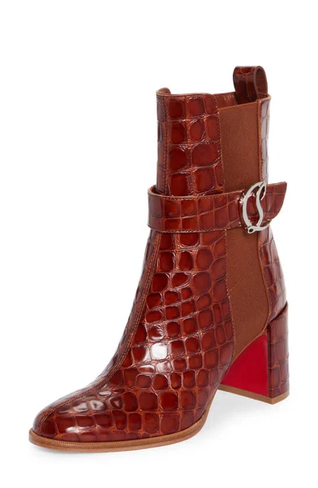 Croc Embossed Chelsea Boot In Brown product image