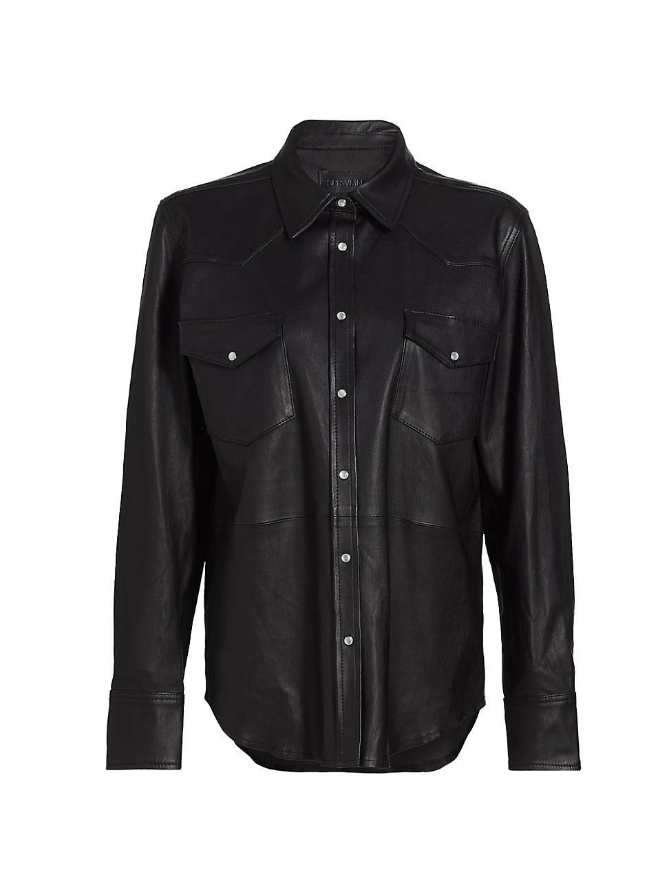 Womens Leather Western Shirt Product Image