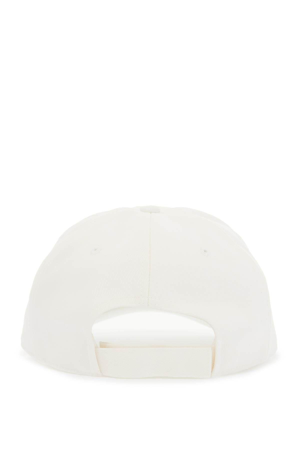 Baseball Cap With Felt Logo Embroidered On In White Product Image