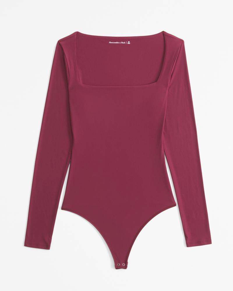 Soft Matte Seamless Long-Sleeve Squareneck Bodysuit Product Image