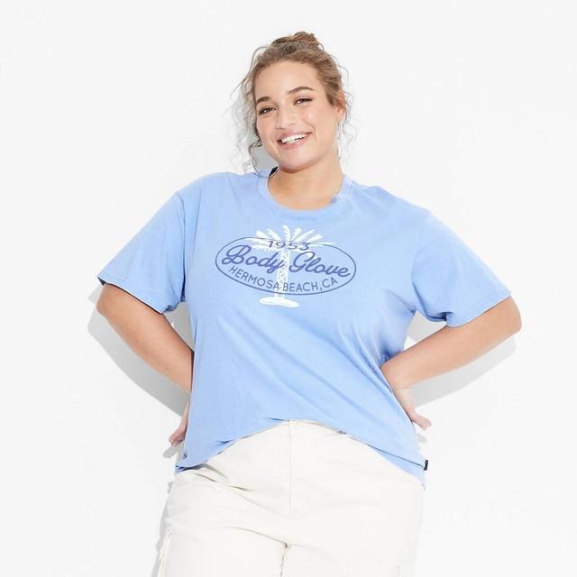 Womens Body Glove Hermosa Beach Oversized Short Sleeve Graphic T-Shirt - Blue Product Image