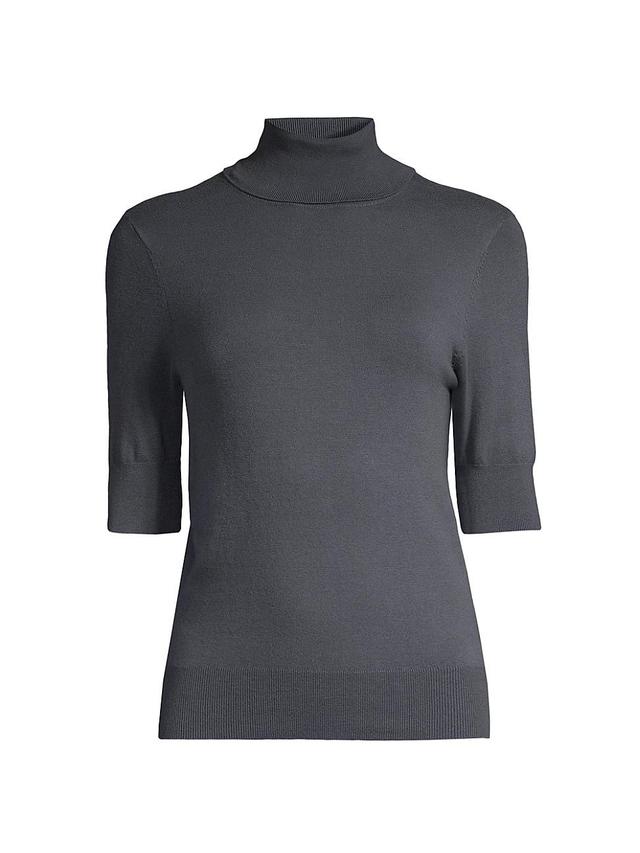 Womens Knit Cotton-Blend Turtleneck Top Product Image