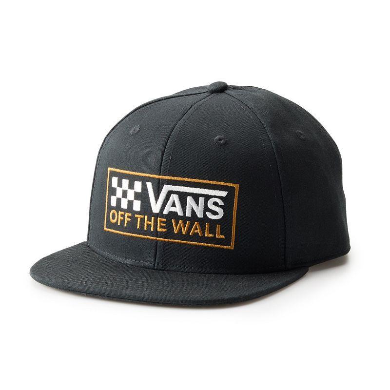 Mens Vans Logo Off The Wall Snapback Hat, Black Product Image