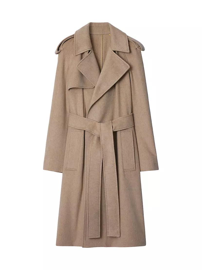 Cashmere Tie-Waist Trench Coat Product Image