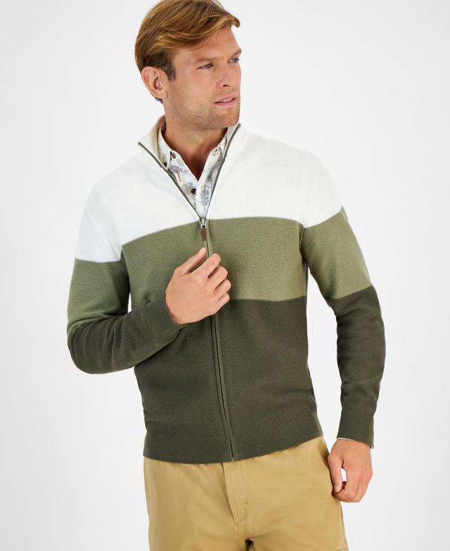 Club Room Mens Tri-Block Full-Zip Sweater, Created for Macys Product Image