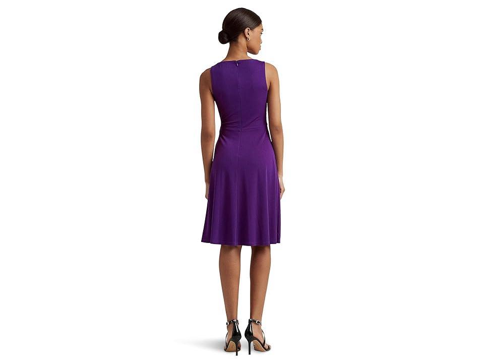 LAUREN Ralph Lauren Surplice Jersey Sleeveless Dress Agate) Women's Dress Product Image