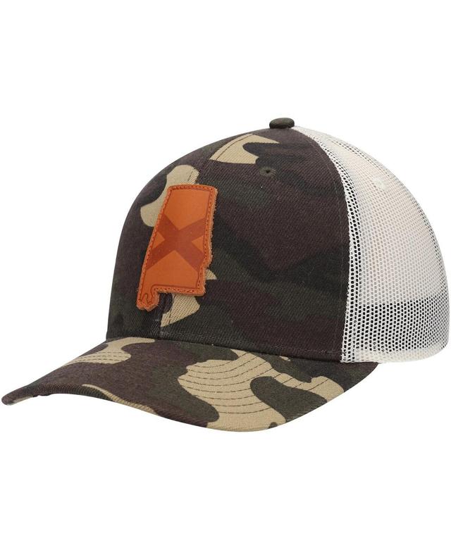 Mens Local Crowns Camo Alabama Icon Woodland State Patch Trucker Snapback Hat Product Image