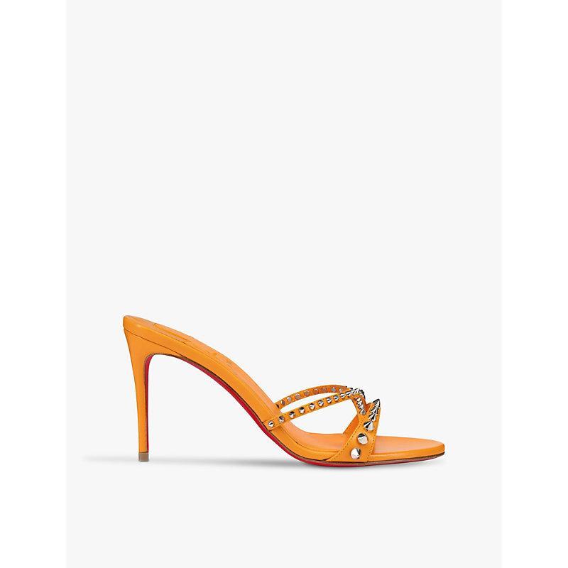 Tatoosh Spikes Red Sole Slide Sandals In Orange Product Image