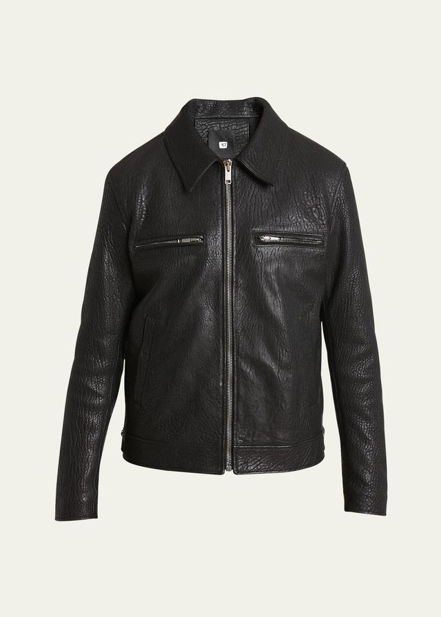 Mens Leather Biker Jacket Product Image