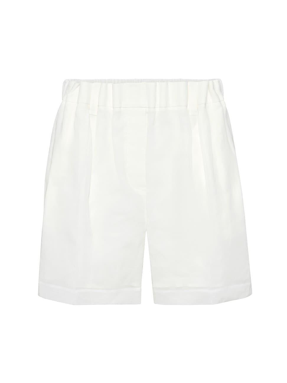 Womens Cotton Organza Gathered Waist Shorts Product Image