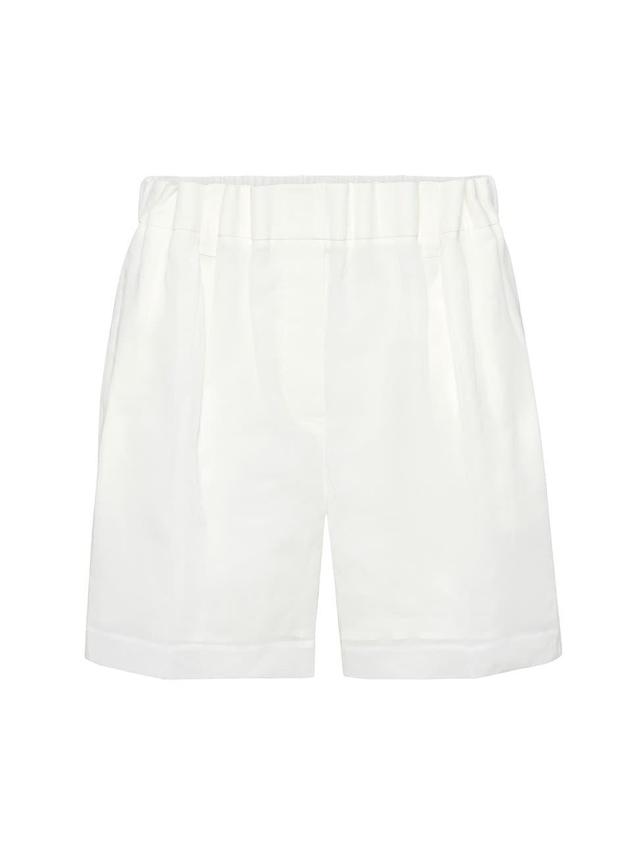 Womens Cotton Organza Gathered Waist Shorts Product Image