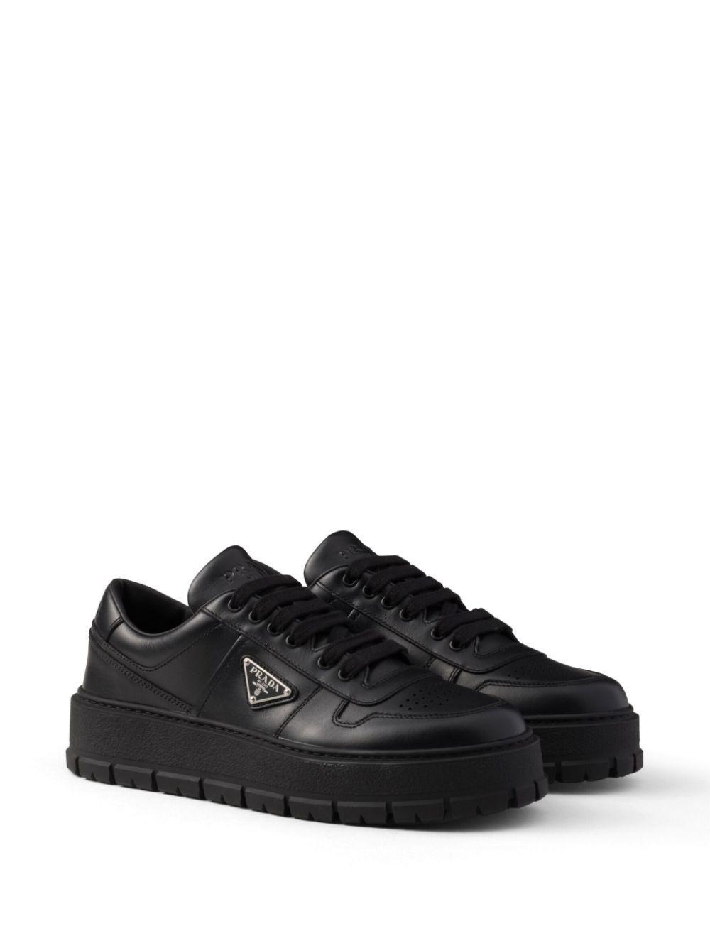 PRADA Leather Sneakers In Black Product Image