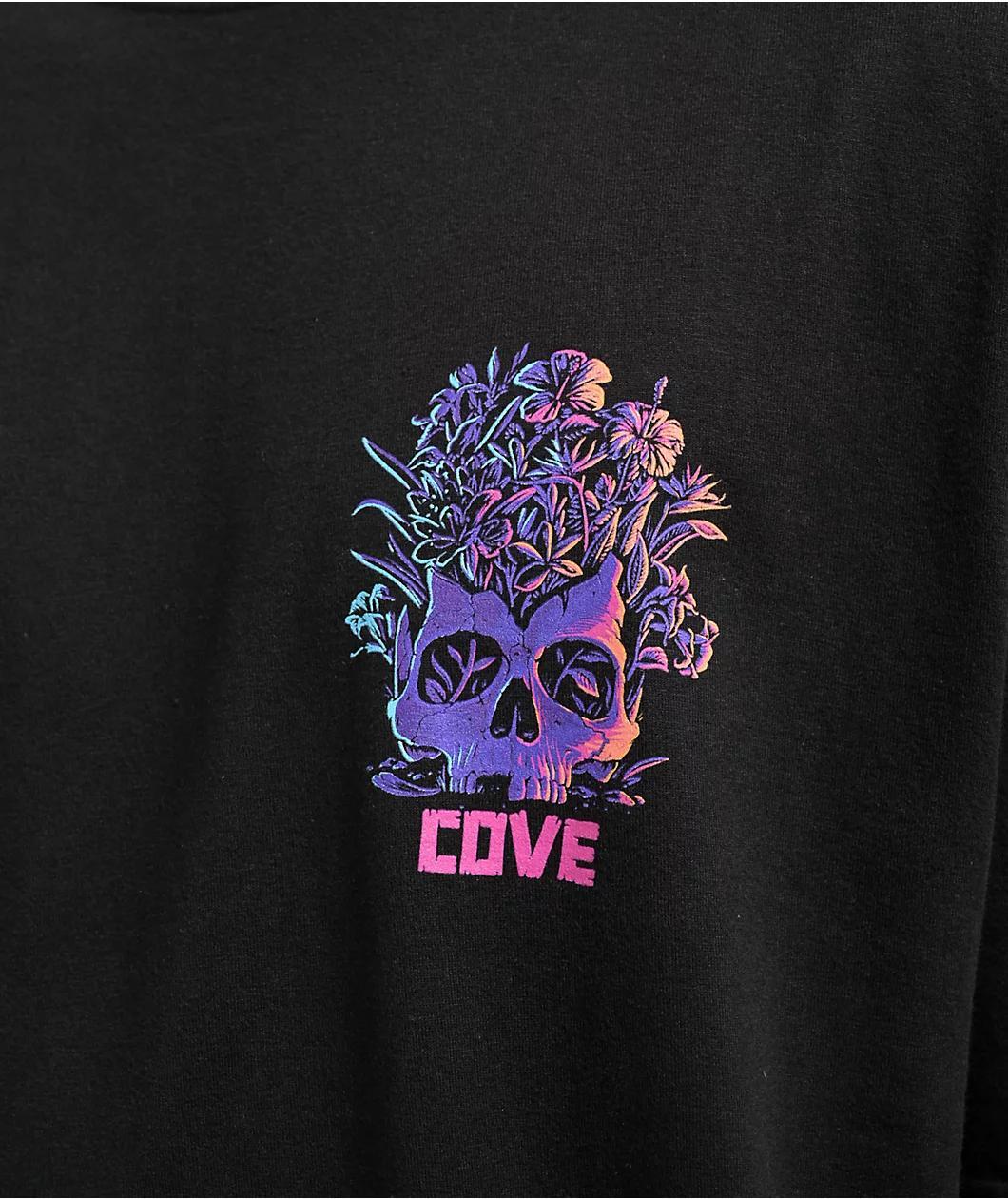 COVE Surf Skull Planter Black T-Shirt Product Image