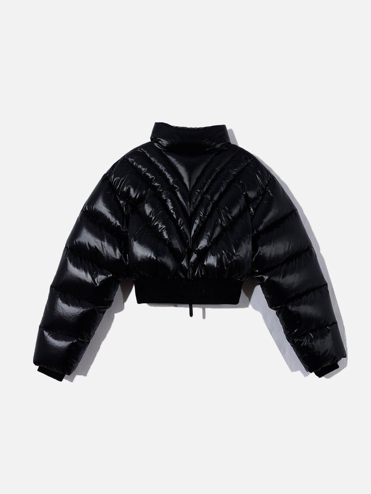 Solid Cropped Puffer Down Coat Product Image