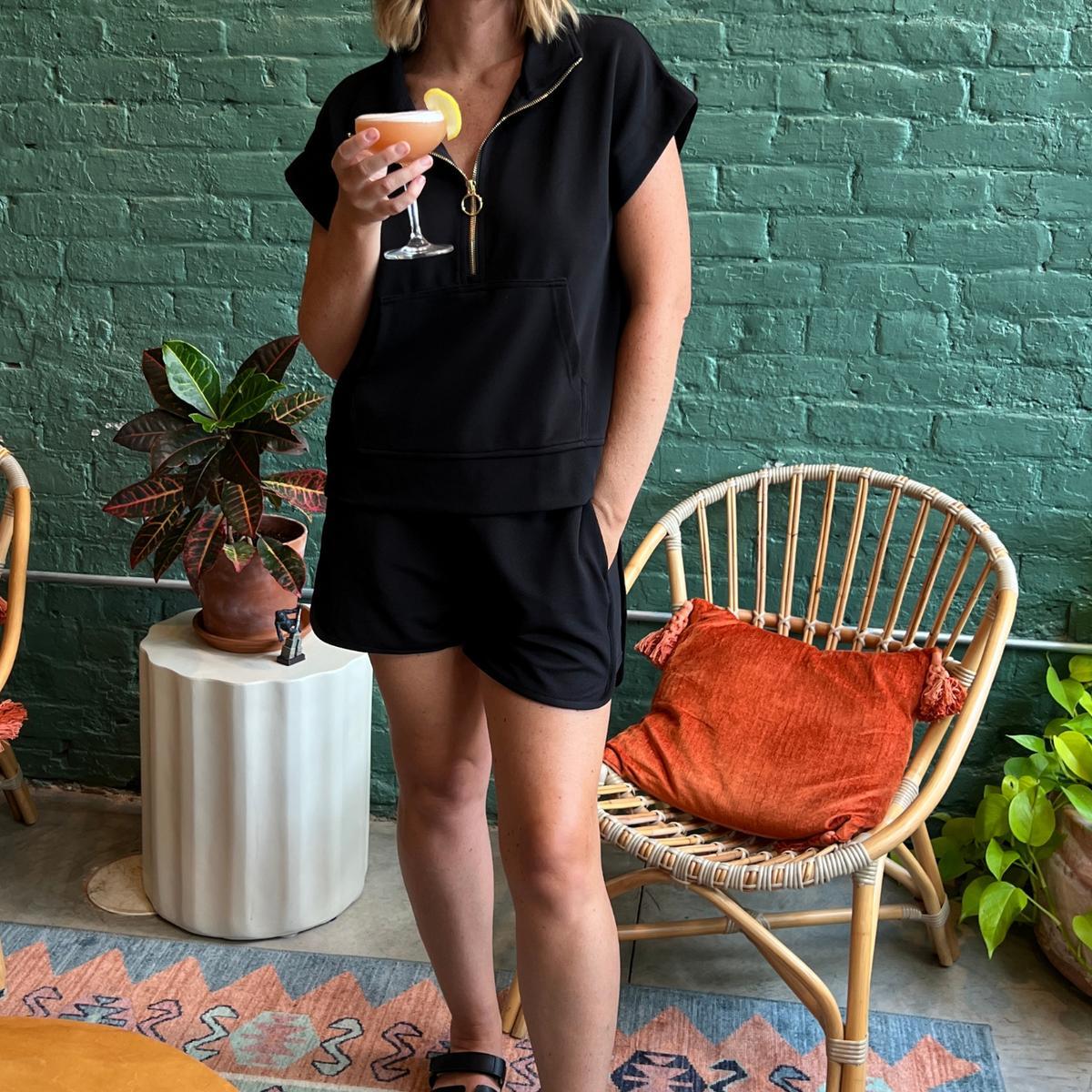 Coffee Break Ribbed Shorts Black Product Image