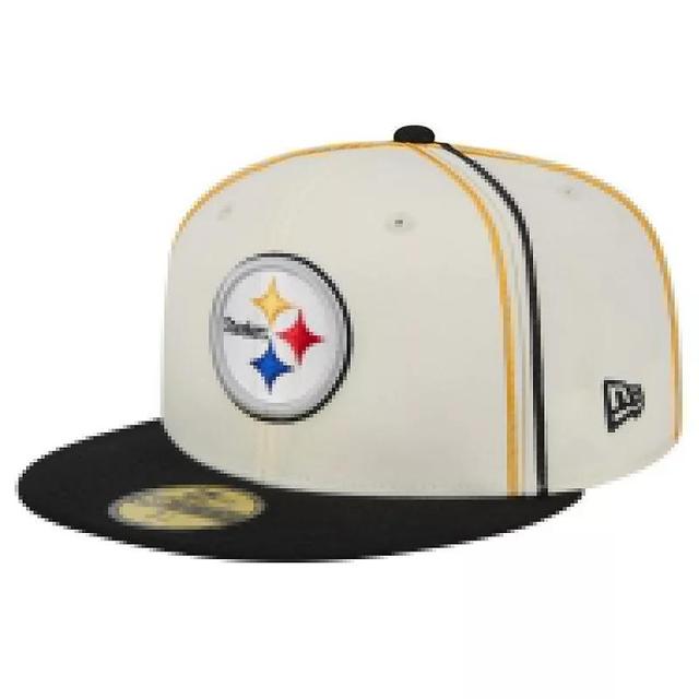 Mens New Era Cream Pittsburgh Steelers Soutache 59FIFTY Fitted Hat Product Image