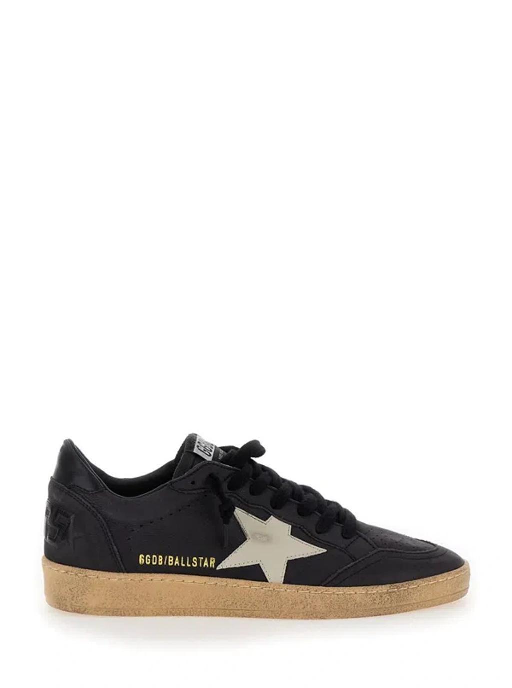 GOLDEN GOOSE Ballstar Leather Toe Upper Star And Spur Nappa Heel In Grey Product Image