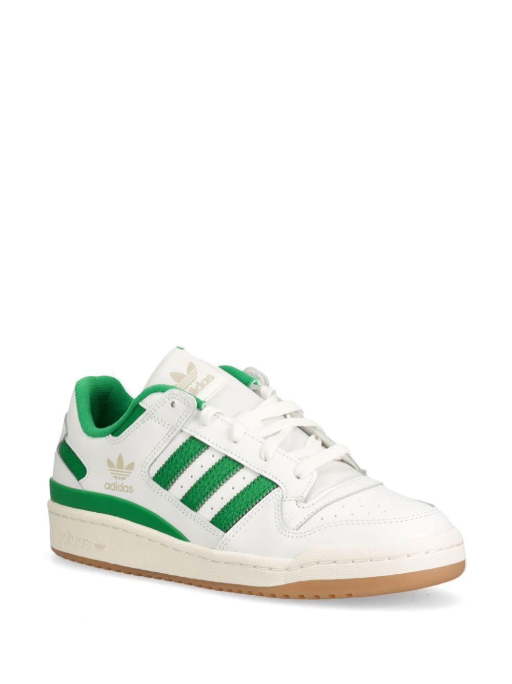 ADIDAS ORIGINALS Forum Low Sneakers In White/green/cloud White Product Image