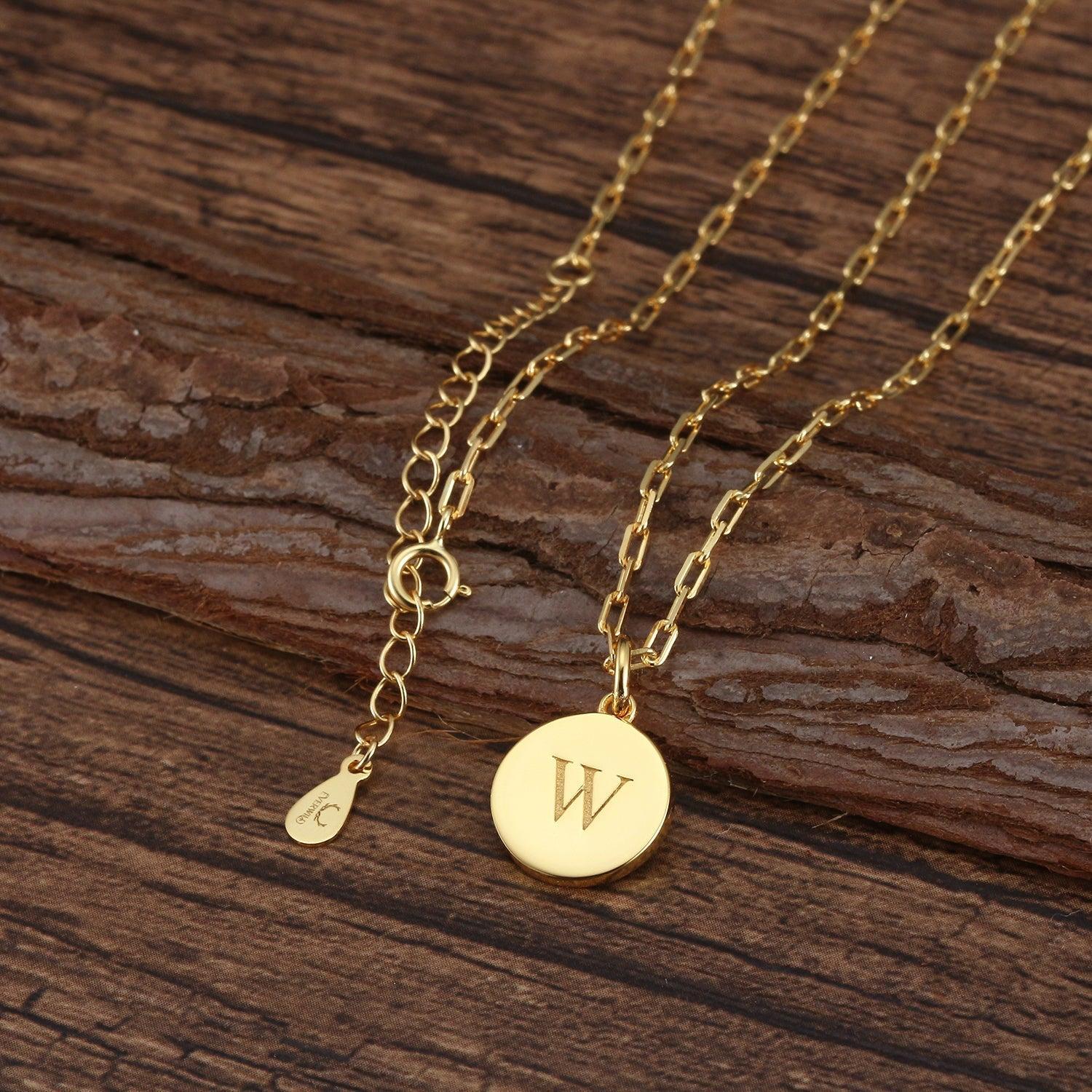 Dainty Fancy W Initial Pendant Necklace Product Image