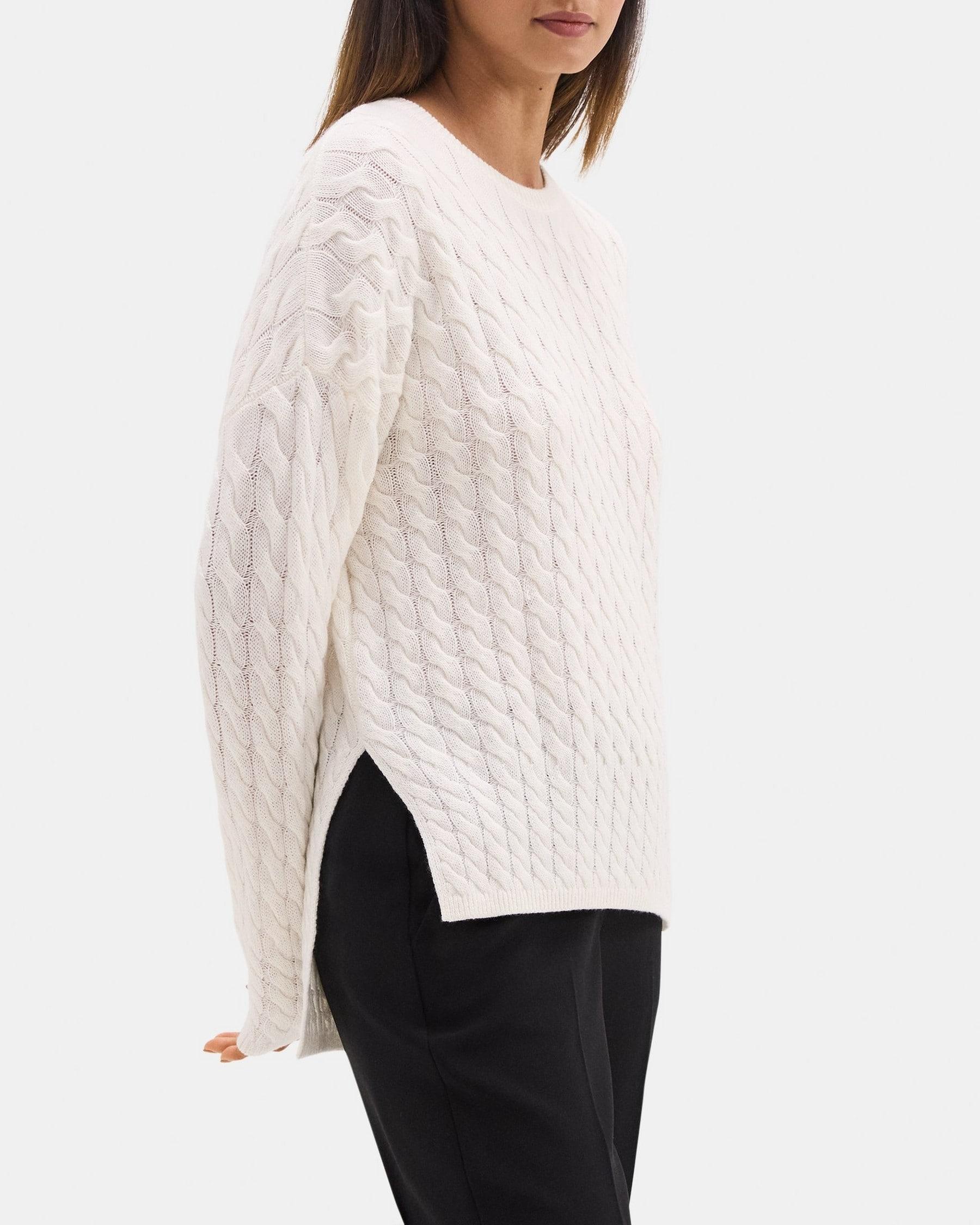 Cable Knit Sweater in Wool-Cashmere Blend Product Image