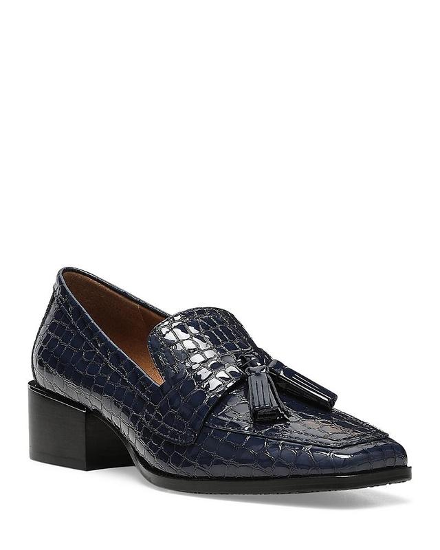 Donald Pliner Avi Crocodile Embossed Patent Leather Tassel Loafers Product Image