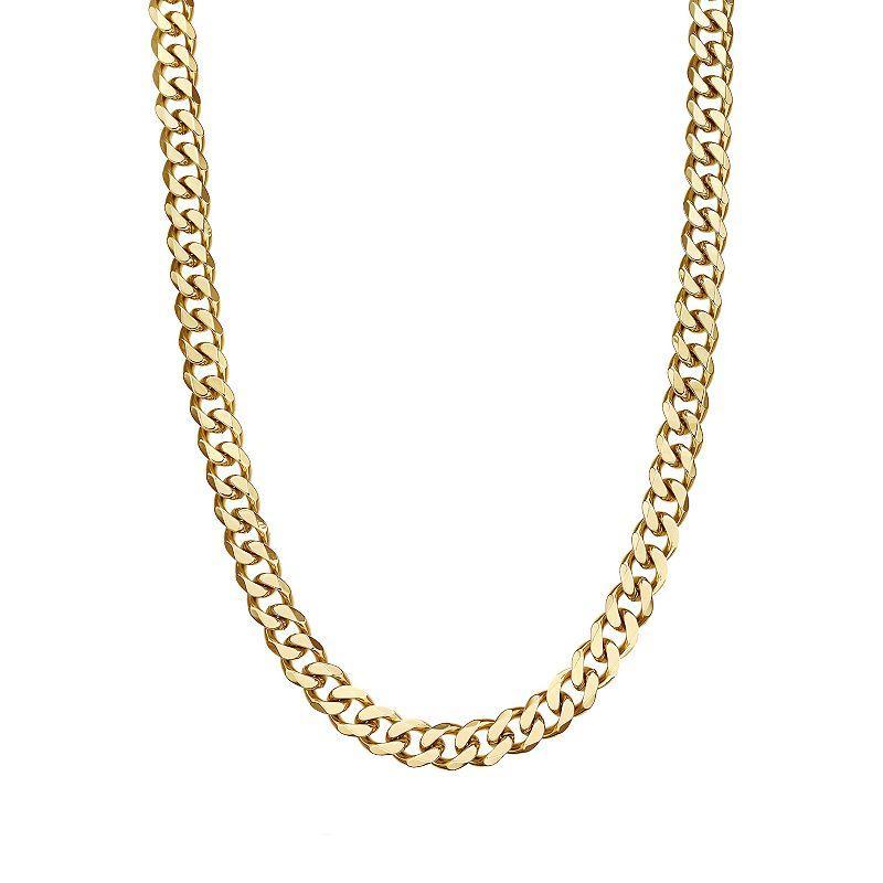 Mens LYNX Stainless Steel Curb Chain Necklace Gold Tone Product Image