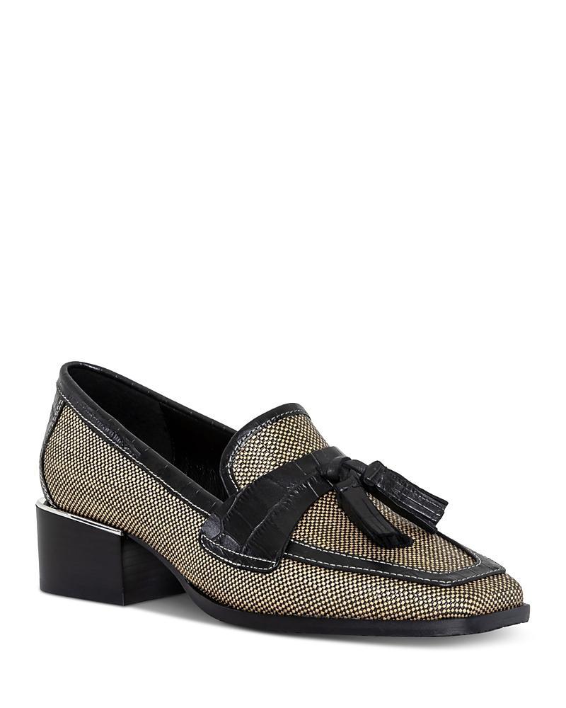 Donald Pliner Avispr Raffia and Leather Tassel Loafers Product Image