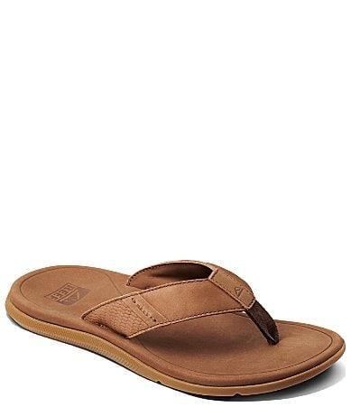 Reef Mens Santa Ana Leather Flip Flops Product Image