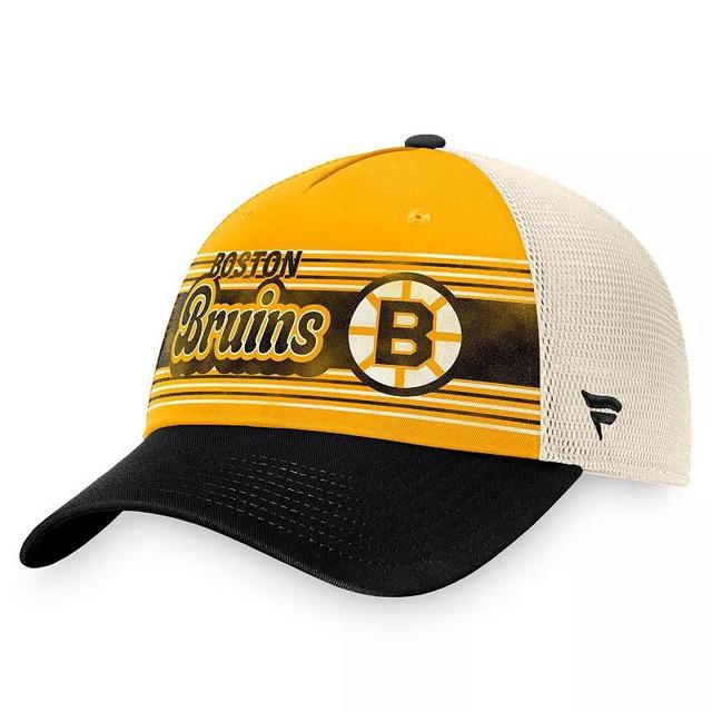 Mens Fanatics Branded /Black Boston Bruins Heritage Vintage Trucker Adjustable Hat Product Image