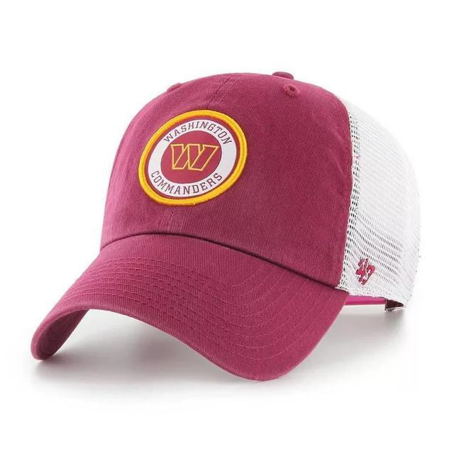 Mens 47 Burgundy/White Washington Commanders Highline Clean Up Trucker Snapback Hat Product Image