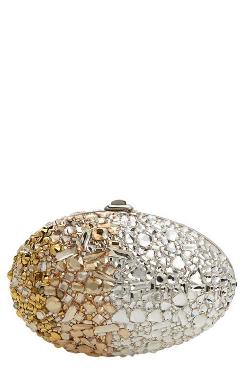 Womens Crystal-Embellished Egg Clutch Product Image