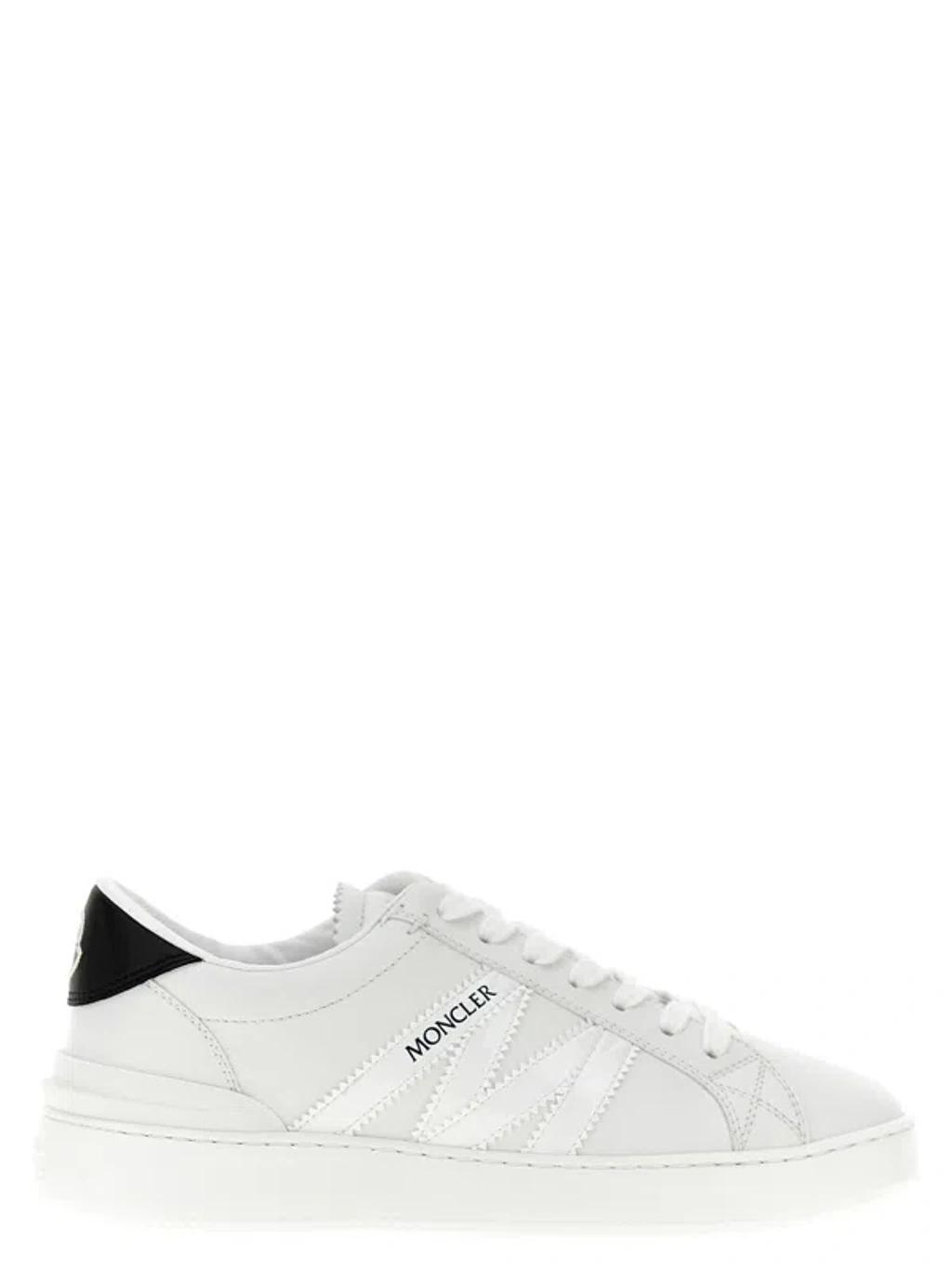 MONCLER Monaco M Leather Low-top Sneakers In White Product Image