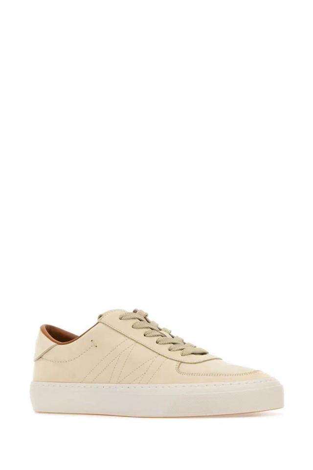 Sand Leather Monclub Sneakers In 20f Product Image