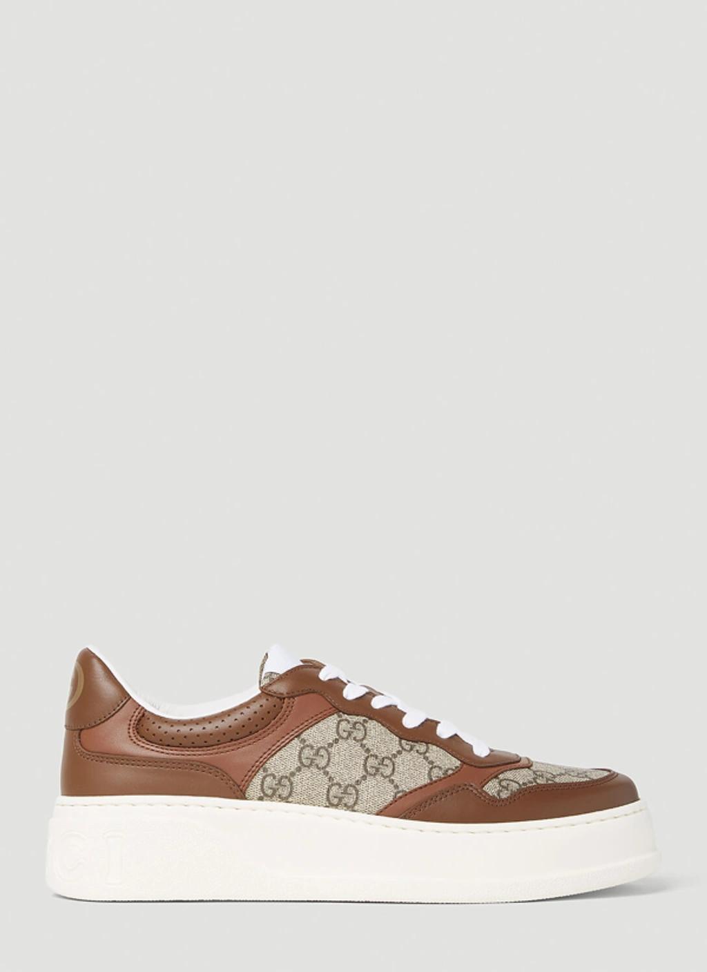 GUCCI Gg Low-top Sneakers In Brown Product Image