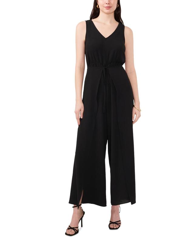 Women's Sleeveless Wrap-Tie Wide-Leg Jumpsuit Product Image