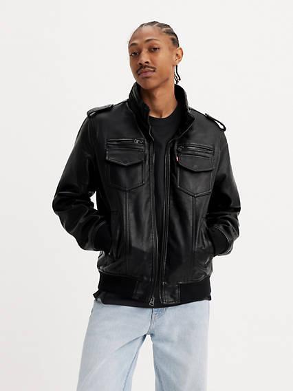 Levi's Leather Aviator Bomber Jacket - Men's Product Image