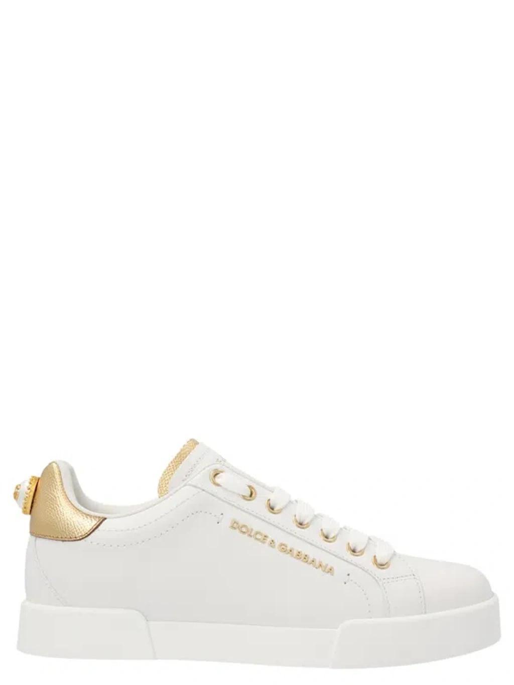 DOLCE & GABBANA Portofino Sneakers In Gold Product Image